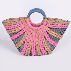 3AM Forever Fuchsia Straw Tote Bag